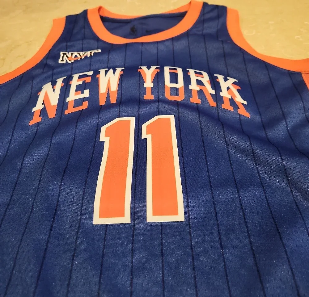 Nike Blue & Orange New York #11 Basketball Jersey